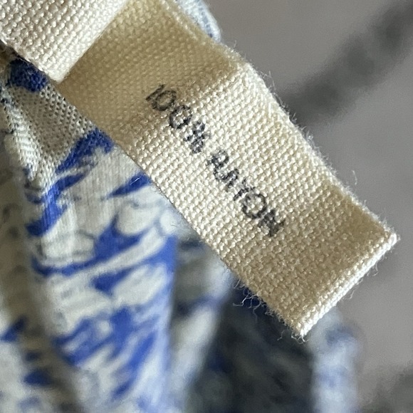 Beach Gold Skirt Womens Sz M/L Blue White Floral Print Mini Drawstring Waist‎ - Picture 8 of 9